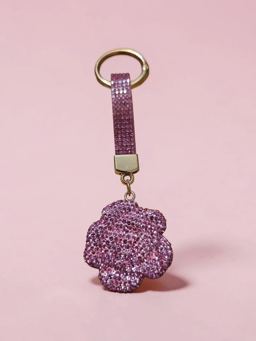 Sassified Boutique Nwt Pink Crystal Flower Keychain Charm